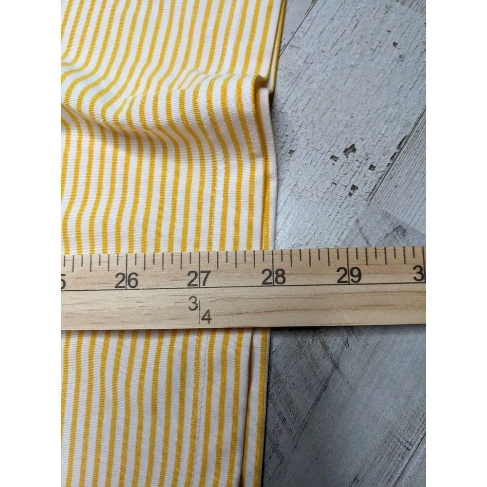 Nike Dri Fit Mens XL Yellow White Navy Blue Stripe West Virginia Golf Polo Shirt
